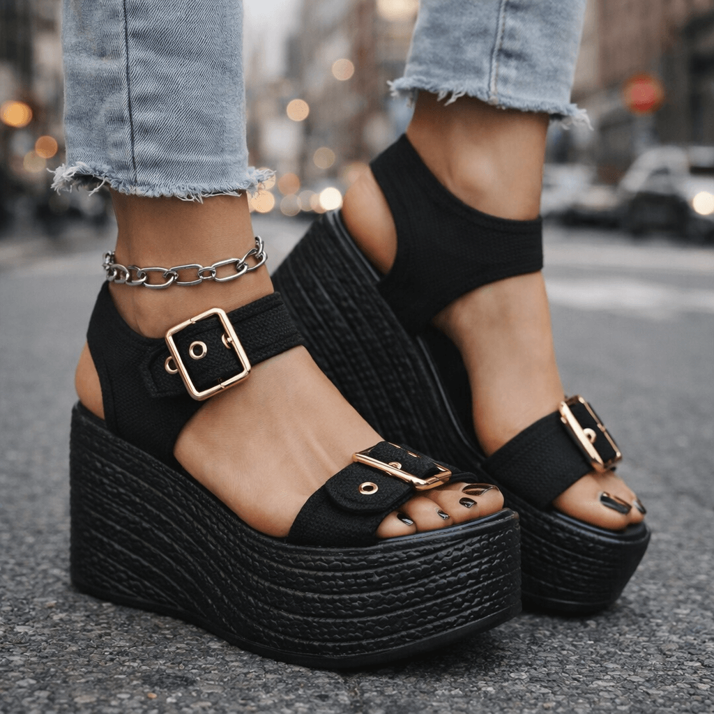 Naia | Buckle Wedges-9