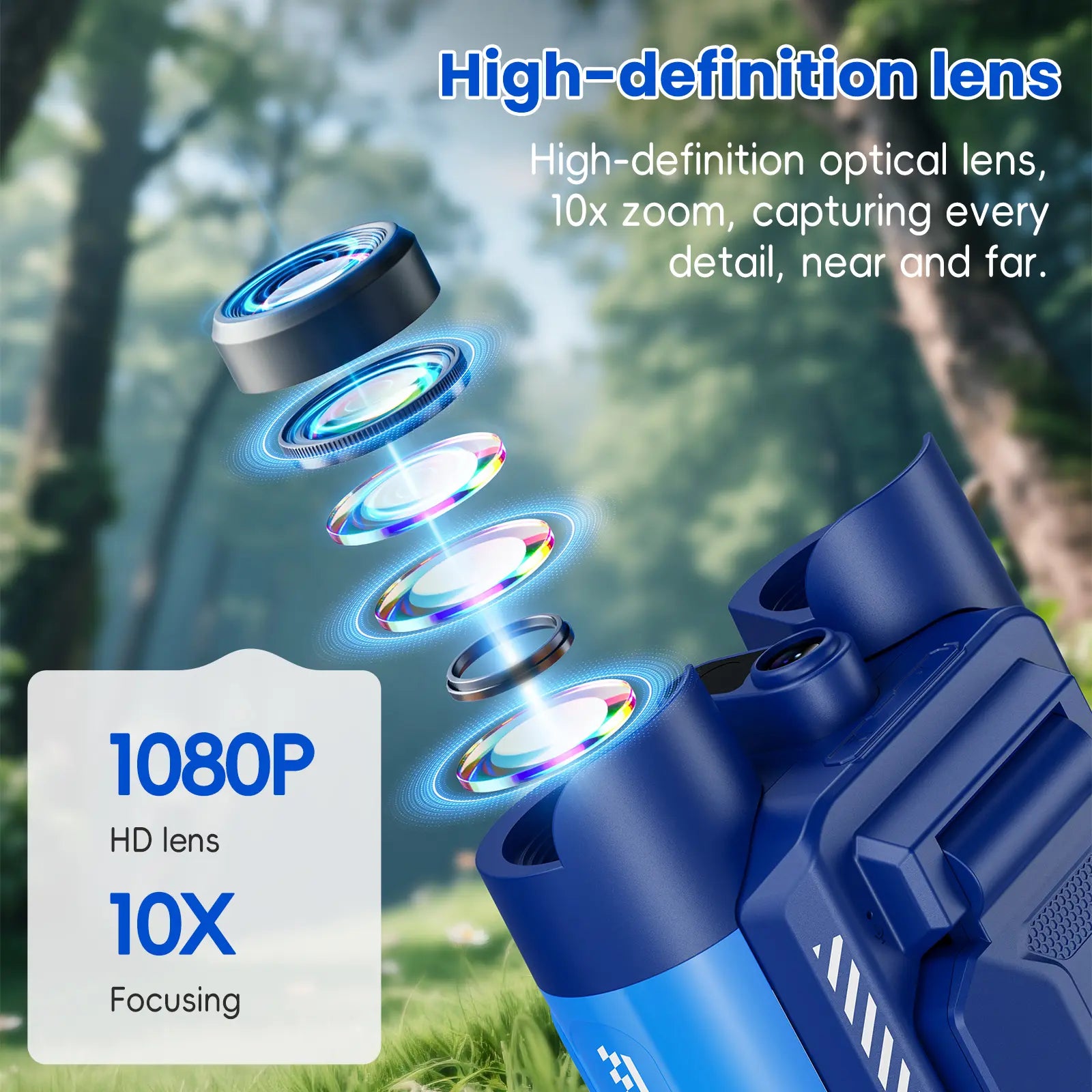 ASPOVEN Magic Adventures Binoculars with 2.4" IPS Screen 10X Zoom+7 IR Nightvisio Multiple Adventure Toy-7