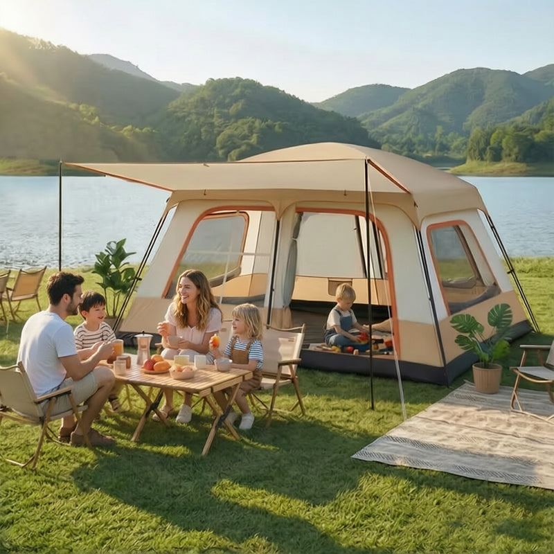 4-6 Person Family Camping Tent, Waterproof Portable Tent with Carry Bag for Car Camping-6