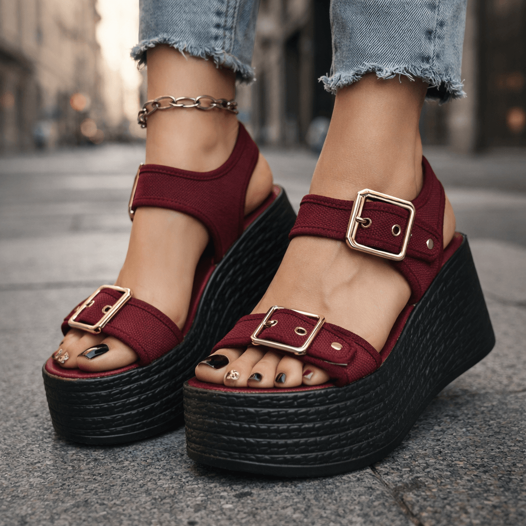Naia | Buckle Wedges-4