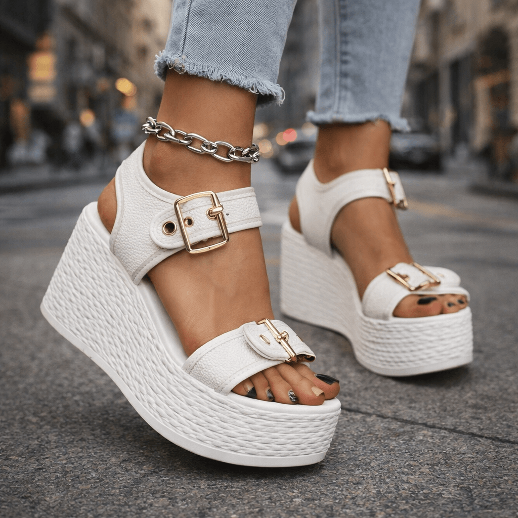 Naia | Buckle Wedges-6