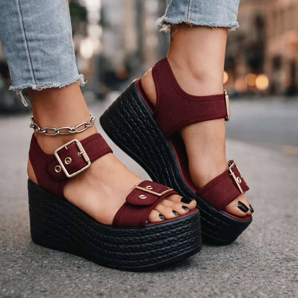 Naia | Buckle Wedges-5