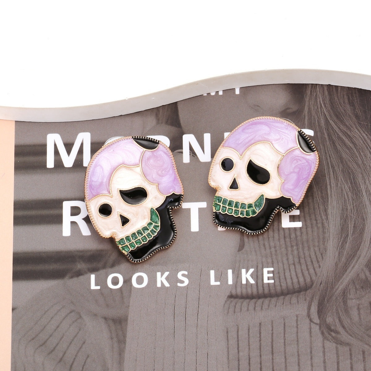 Alloy Drip Oil Skeleton Earrings Fun and Cute Halloween Earrings-4
