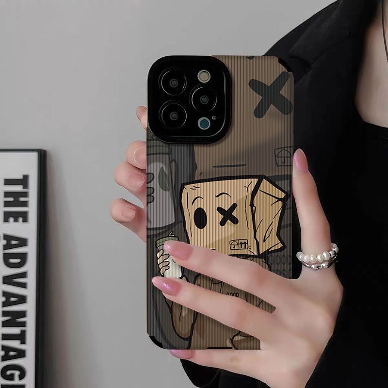 Suitable for social anxiety cardboard boxes iPhone 11 Apple 14 13 all inclusive 15PRO phone case 12 drop resistant 7P-2
