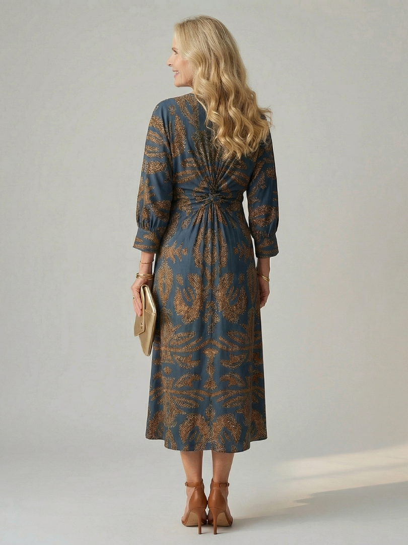 Lune | Natural Wrap Midi Dress-8