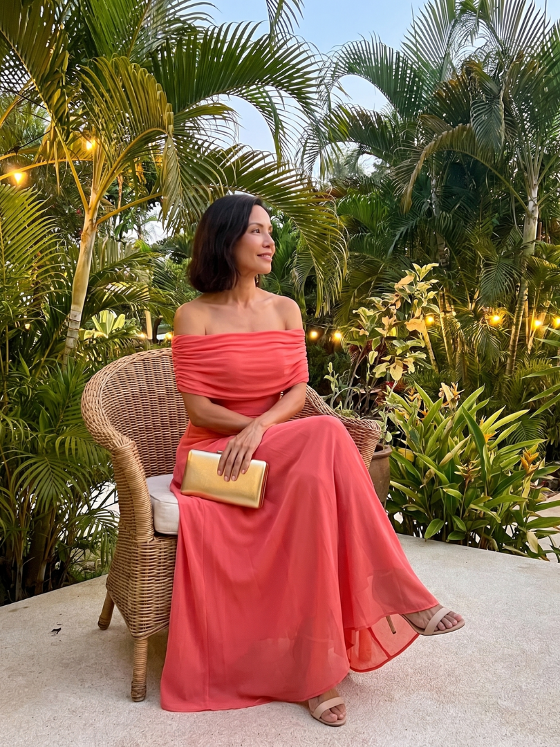 June | Off Shoulder Draped Midi Dress-10