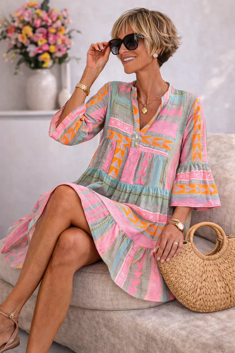 NOVA | Vibrant Midi Dress Breezy Comfort Weekend Style-3