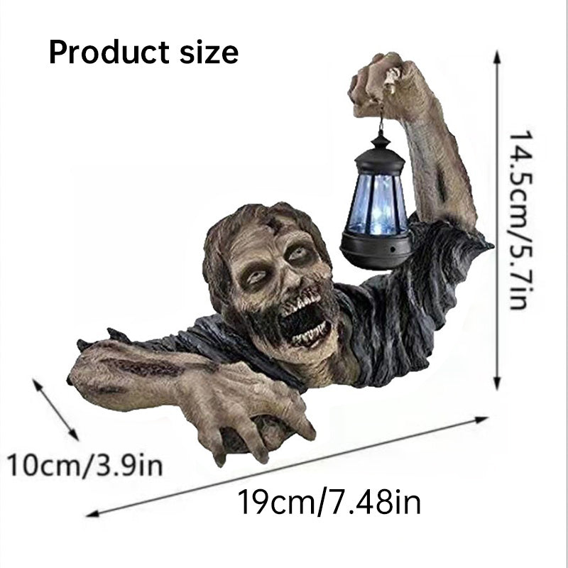 Halloween Zombie Crawl Horror Decor: Scary LED Lights, Zombie Clip Lantern, Outdoor Statue Light (1 Pc)-5