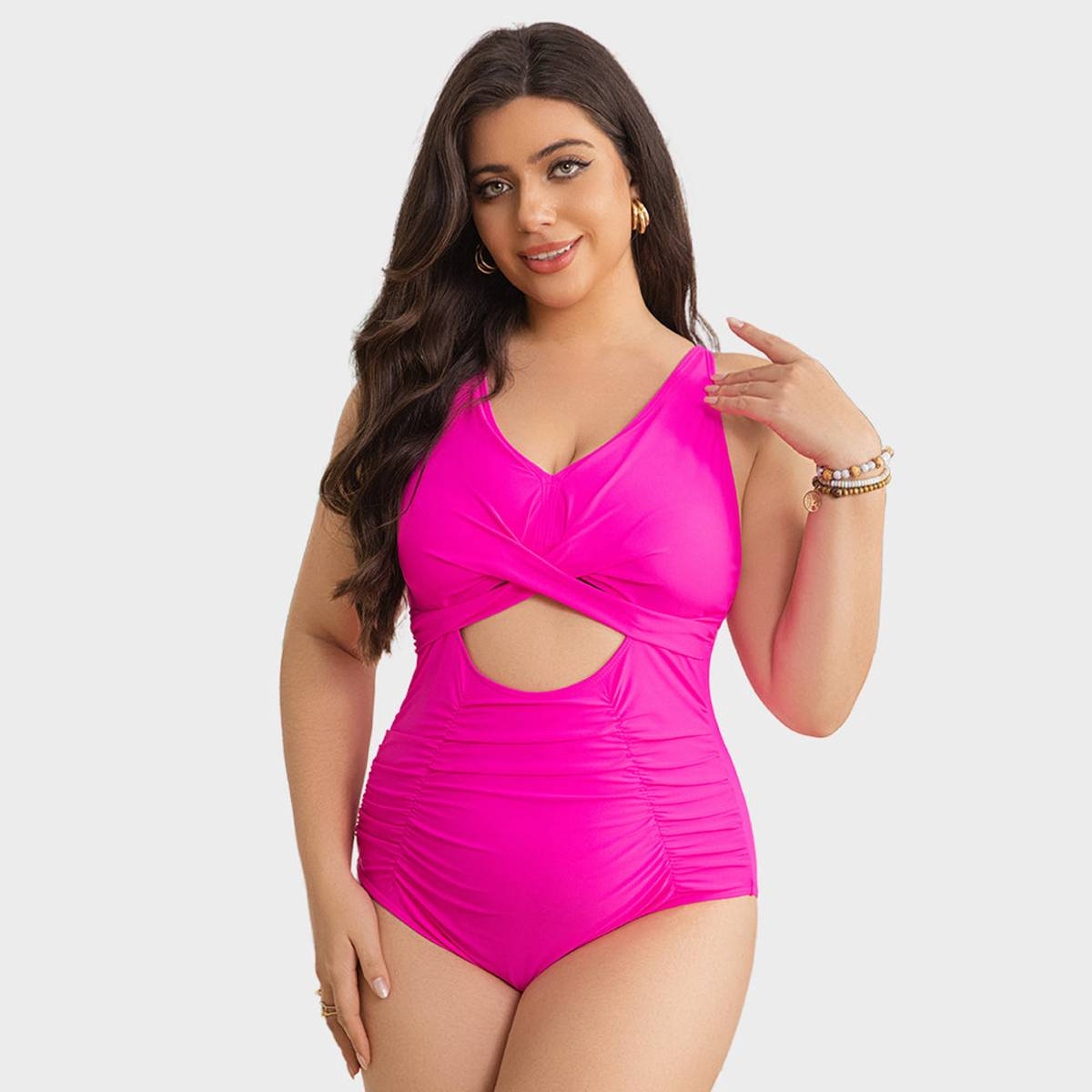 One Piece Swimsuits Push Up Tummy Control Bathing Suits-5