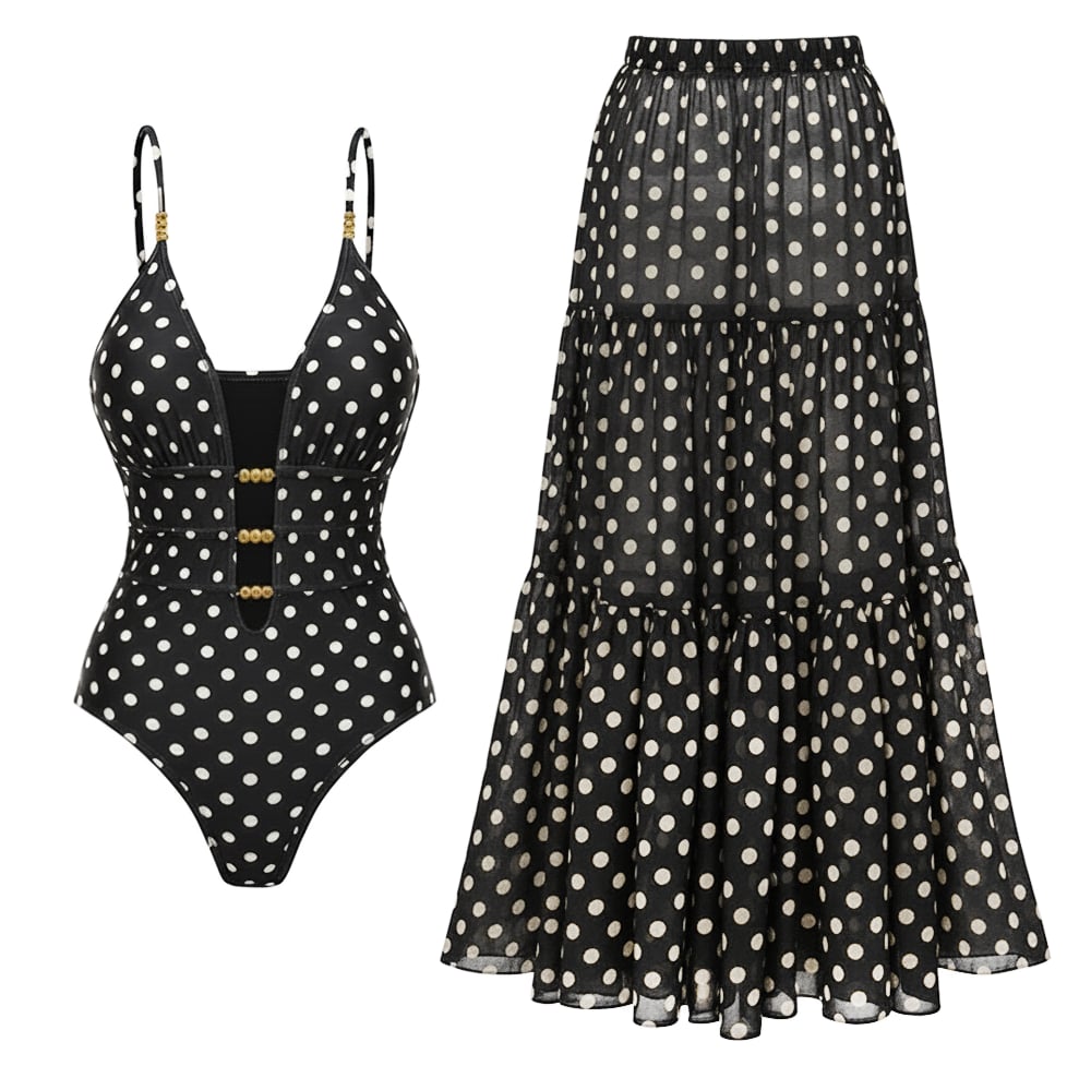 Hollowout Two Piece Swimsuit Set-1