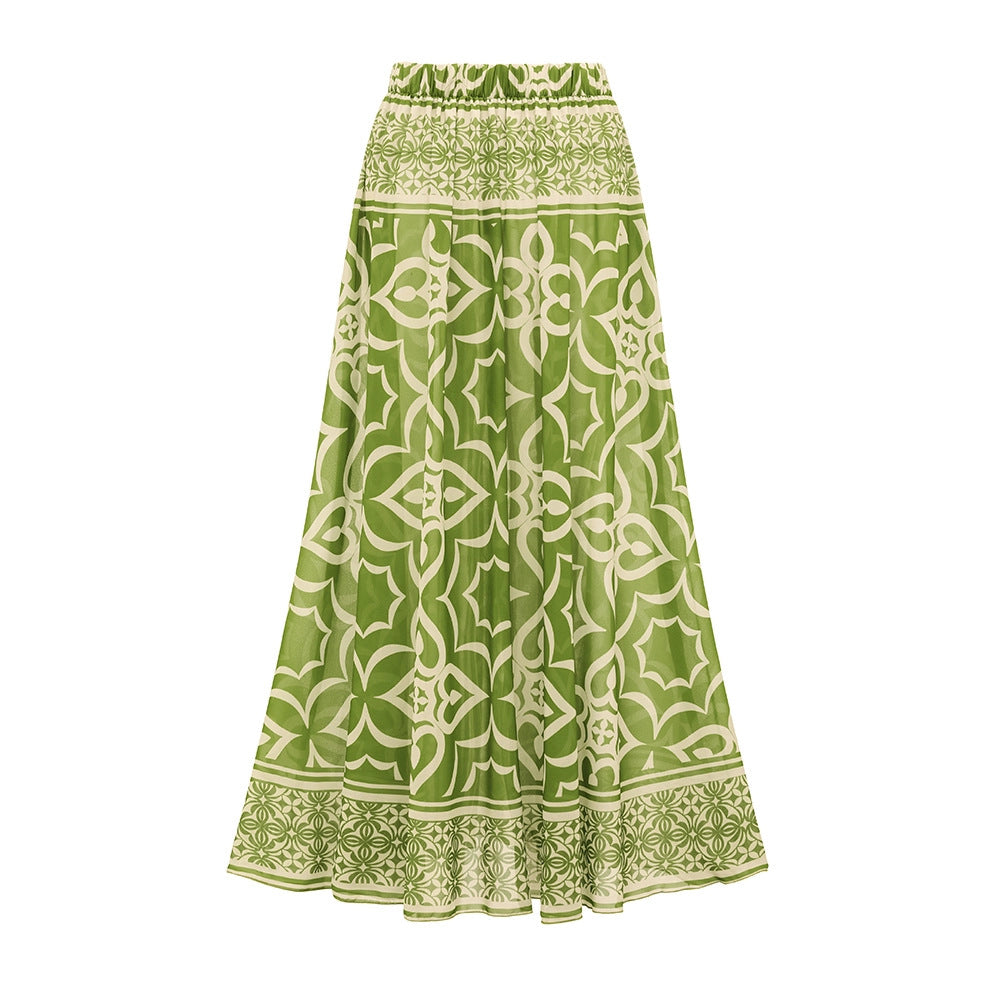 Ethnic Pattern Printed One-Piece Swimwear Set for Women-7