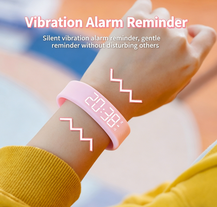 Student Smart Watch with Step Counter, Vibration Alarm, Multi-Function Digital Watch, Sports Bracelet, Life Waterproof, for Women-4