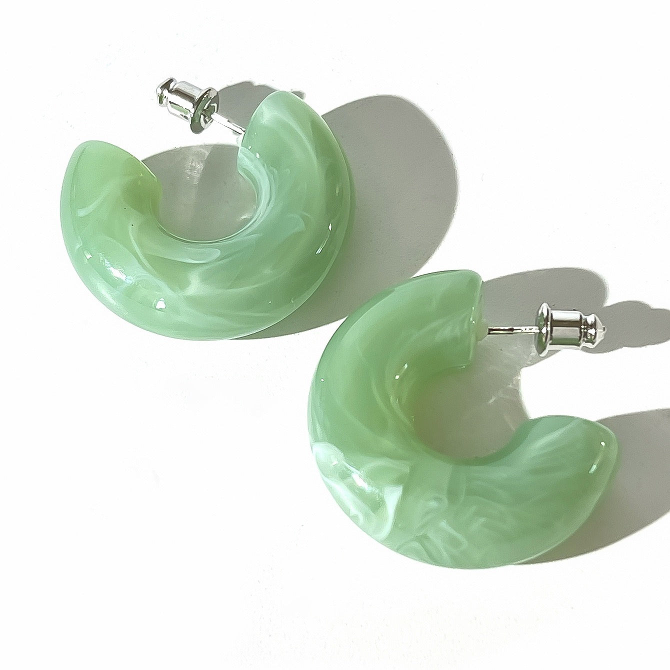 C-shaped acrylic candy mixed color personalized versatile women's earrings-6