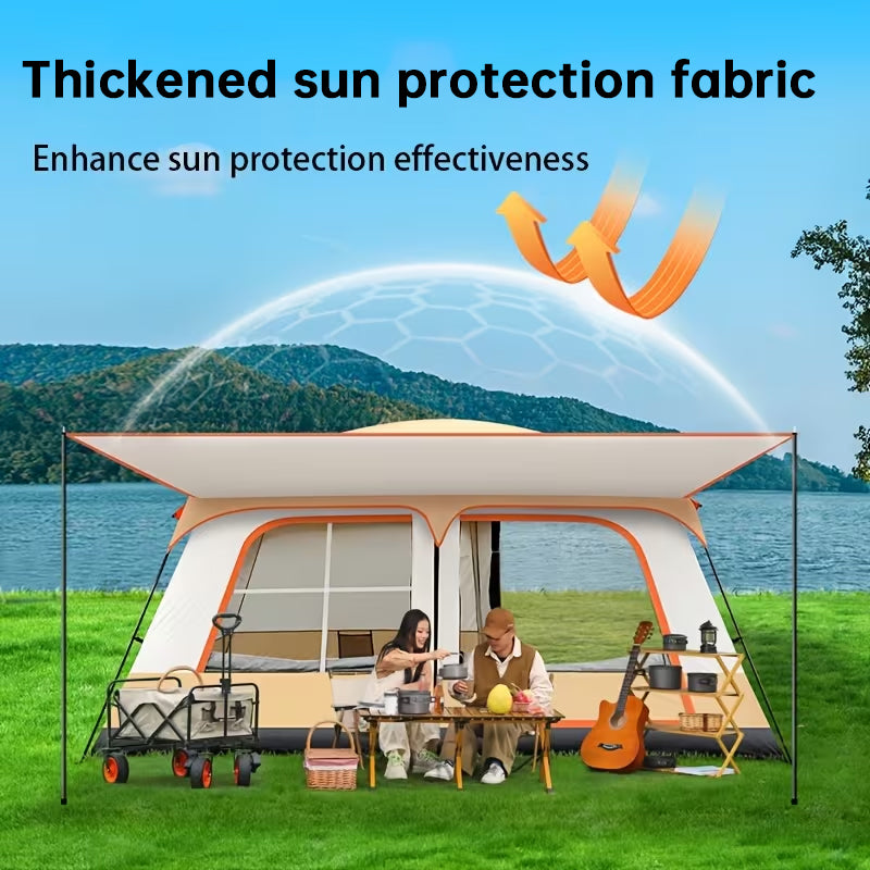 4-6 Person Family Camping Tent, Waterproof Portable Tent with Carry Bag for Car Camping-2