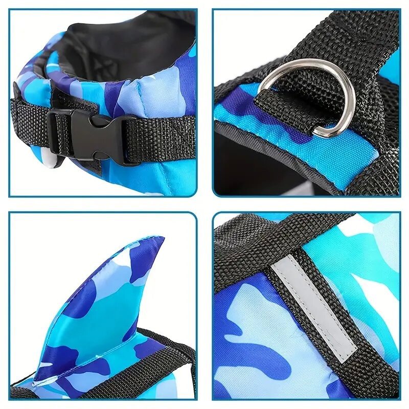 Dog Life Jacket Lightweight Adjustable Velcro Medium to Large Dog Swimwear-2