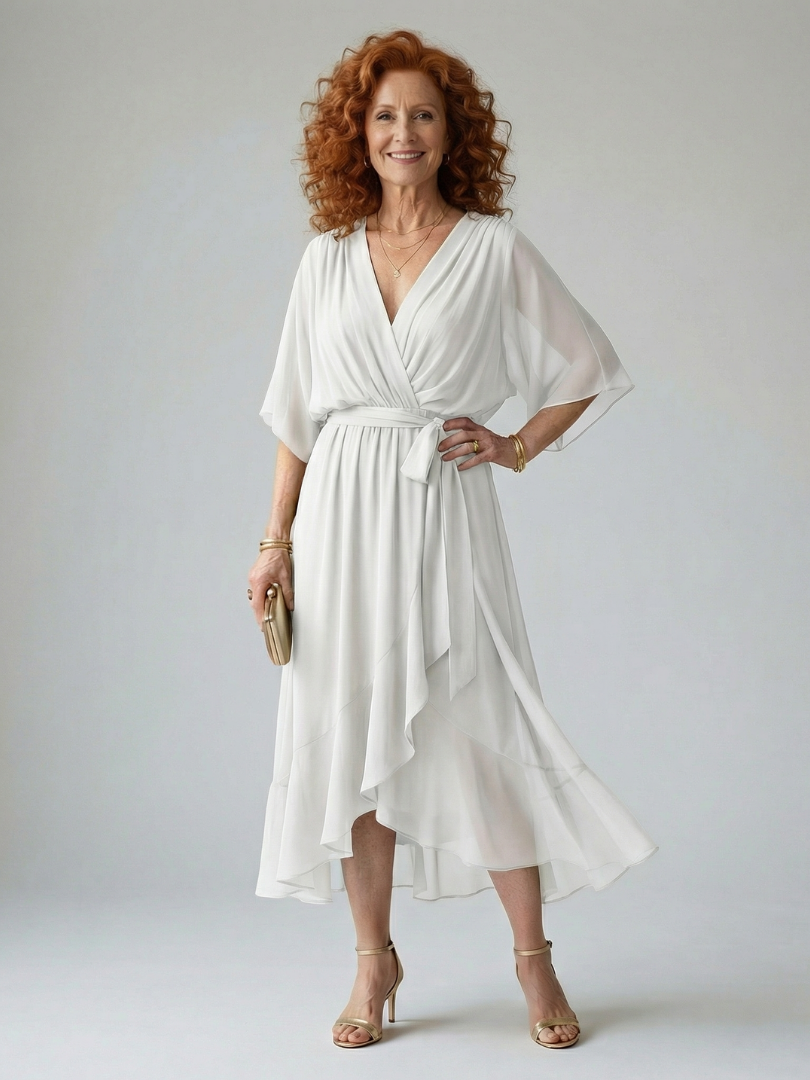 Elrica | Light Drape Midi Dress-7