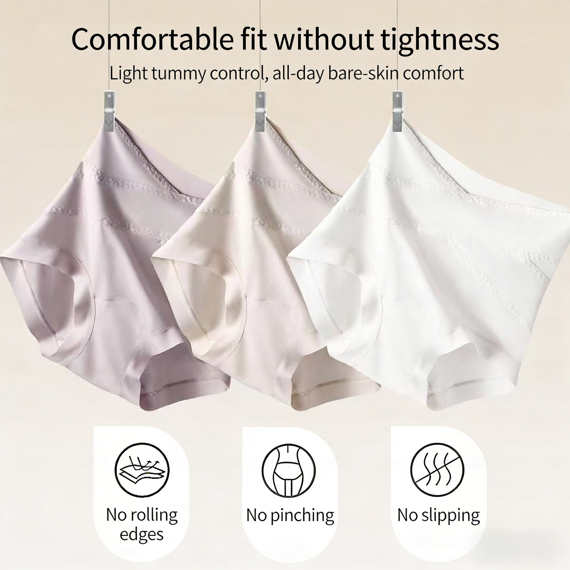 Women's 60S Lenzing Modal Underwear High Waist Non-Stuck Crotch Hyaluronic Acid Mulberry Silk Extended Crotch-3