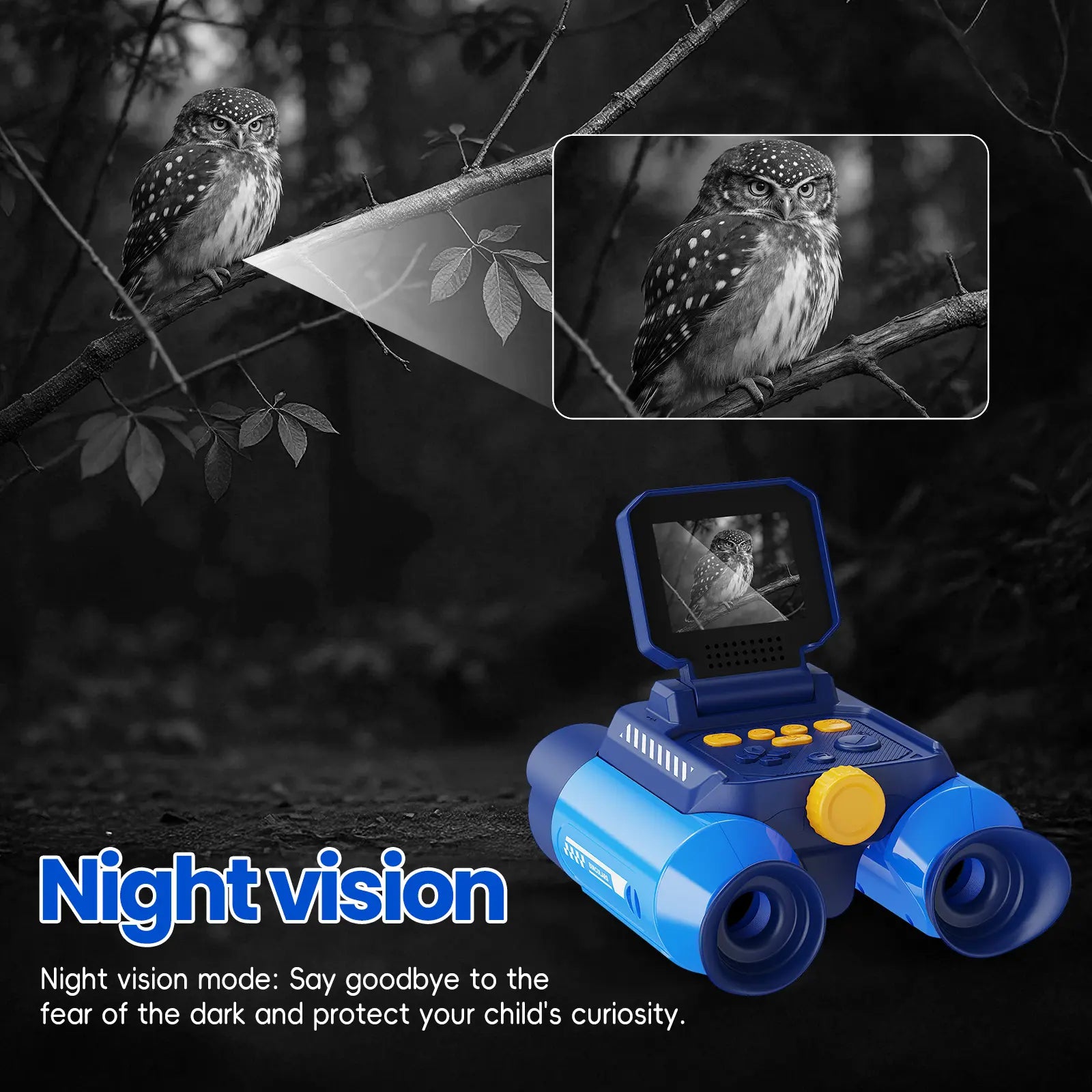 ASPOVEN Magic Adventures Binoculars with 2.4" IPS Screen 10X Zoom+7 IR Nightvisio Multiple Adventure Toy-5
