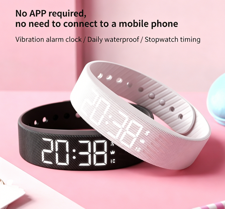 Student Smart Watch with Step Counter, Vibration Alarm, Multi-Function Digital Watch, Sports Bracelet, Life Waterproof, for Women-5
