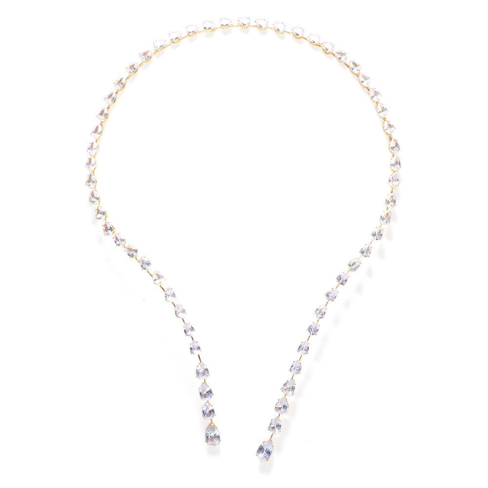 Fashionable and minimalist droplet opening collar and neck chain-3