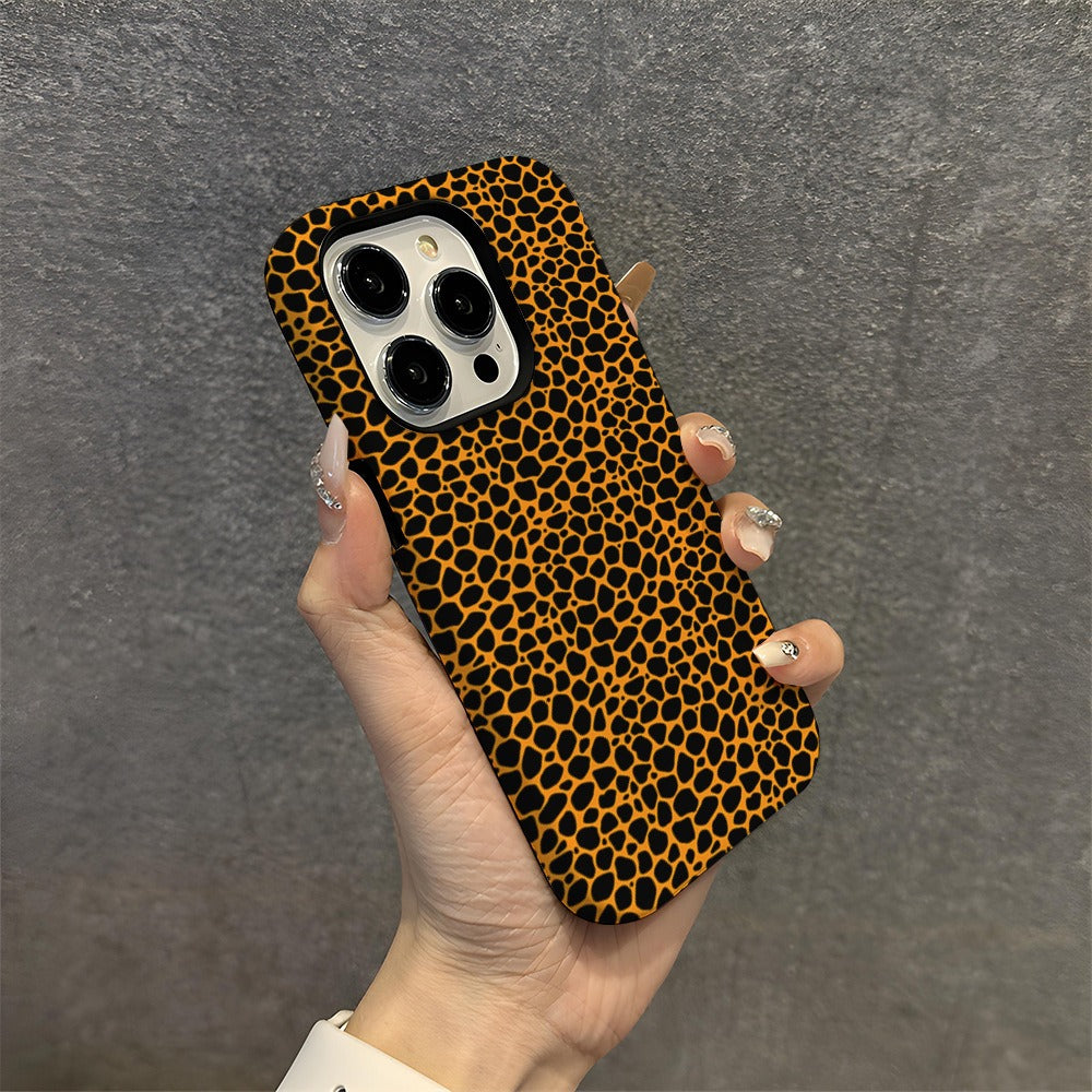 Sexy leopard print Apple 15 phone case IP16 anti drop protective case 2-in-1 film case Apple 13pro-3
