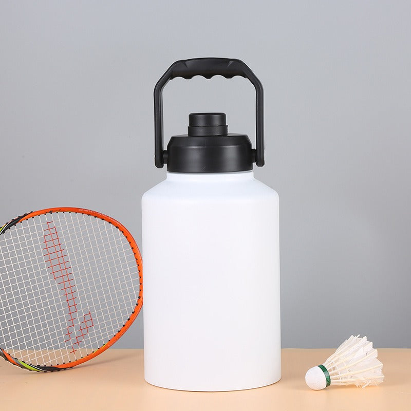 Double Wall Half Gallon Insulated Water Bottle Jug 64oz 128oz Stainless Steel Sports Water Flask with Handle-4