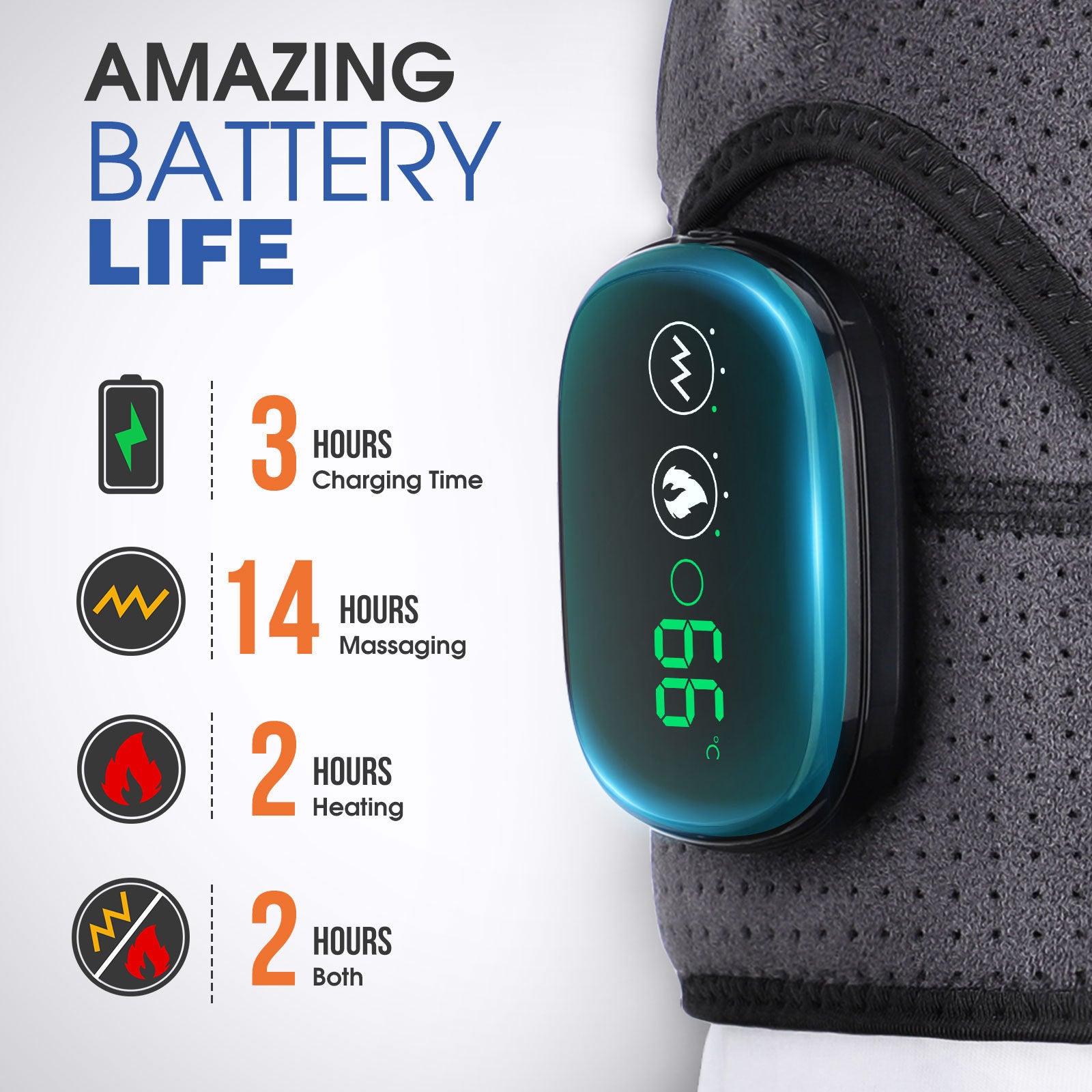 Massage Shoulder Support with Touchscreen Controller, Rechargeable Vibrating Heat Therapy Shoulder Massager Belt-2