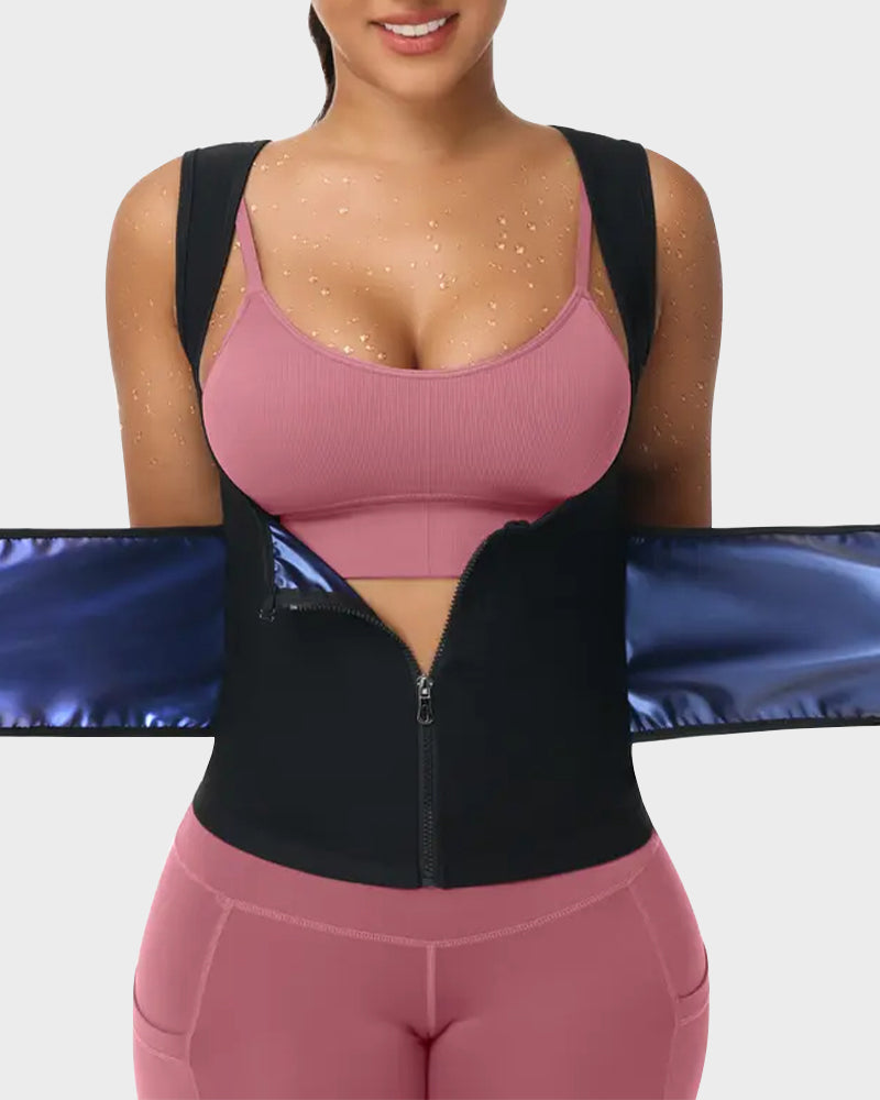 Adjustable Sauna Sweat Waist Trainer Tank Top-1