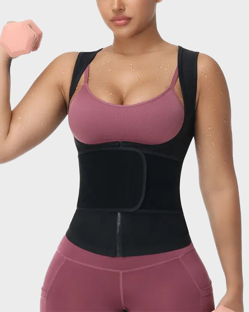 Adjustable Sauna Sweat Waist Trainer Tank Top-3