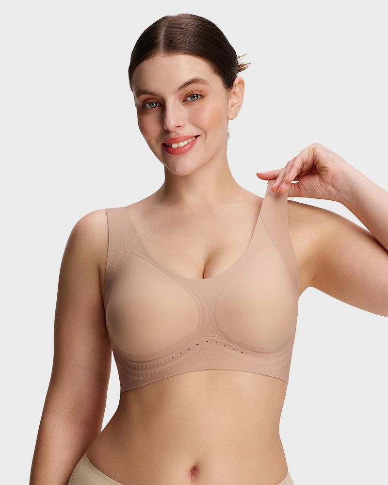 Wide-Strap Wireless Full-Cover Tank Bra-1