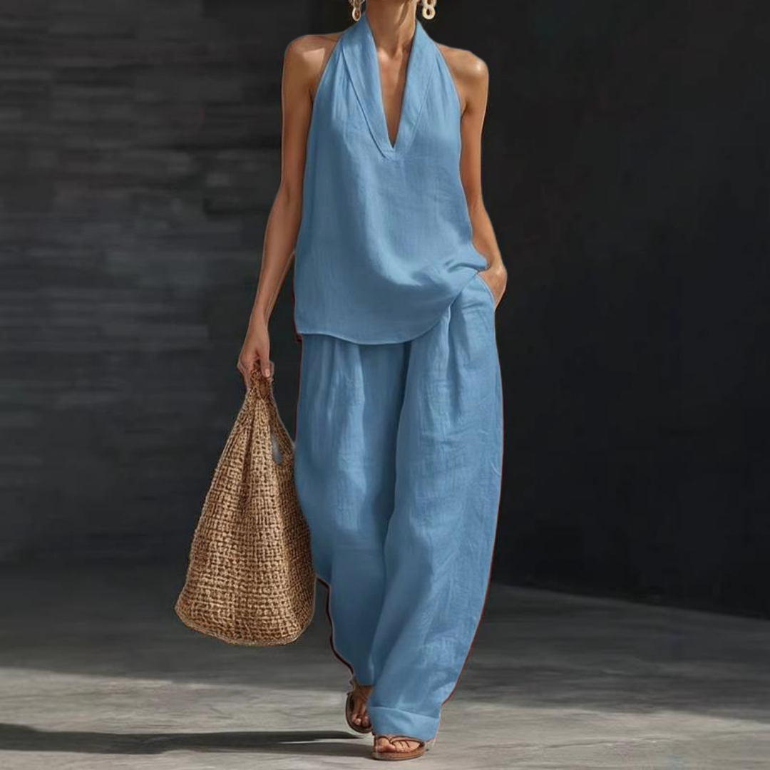 Ainhoa | Relaxed Tank Top and Wide-Leg Pants Co-Ord Set-7