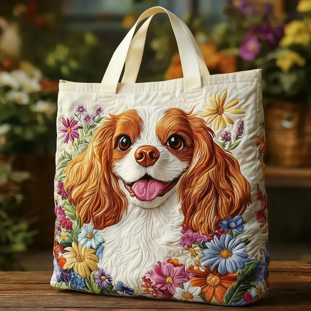 Blossom Pup | Quilted Tote-1