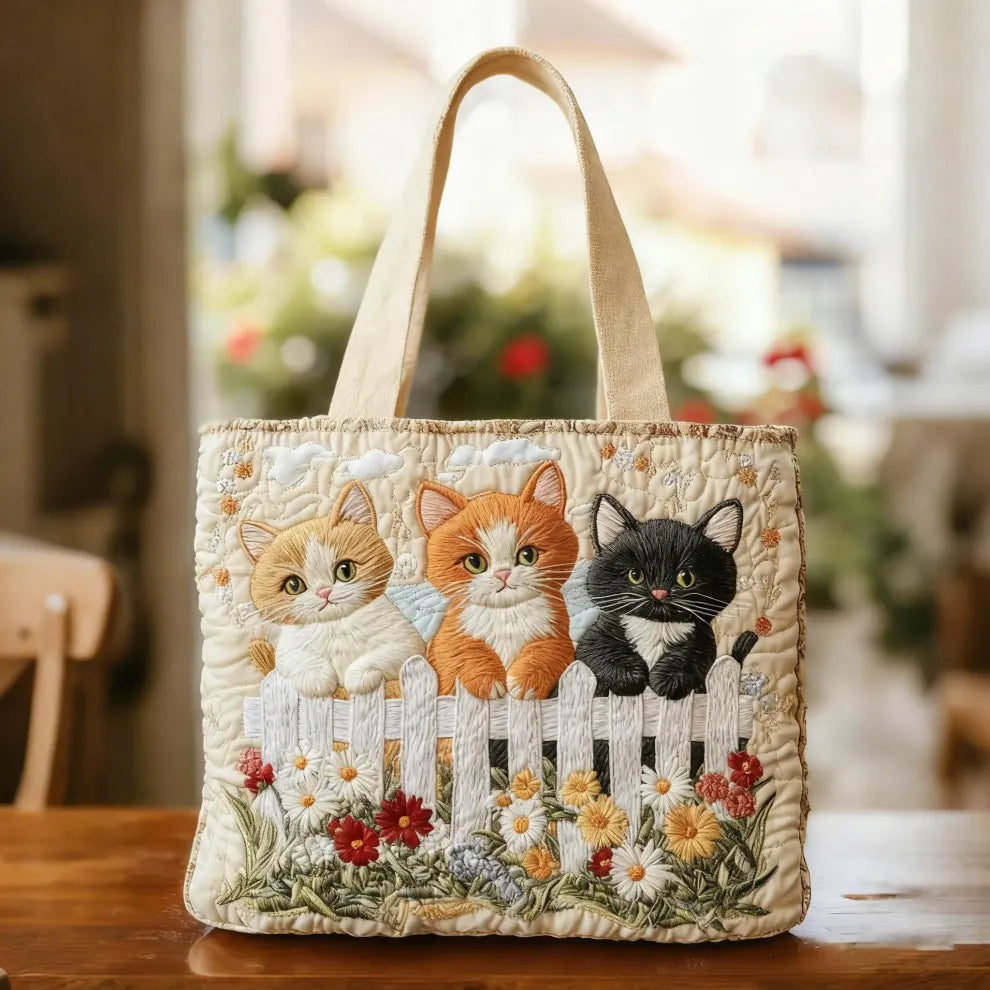 Garden Kittens | Quilted Tote-1