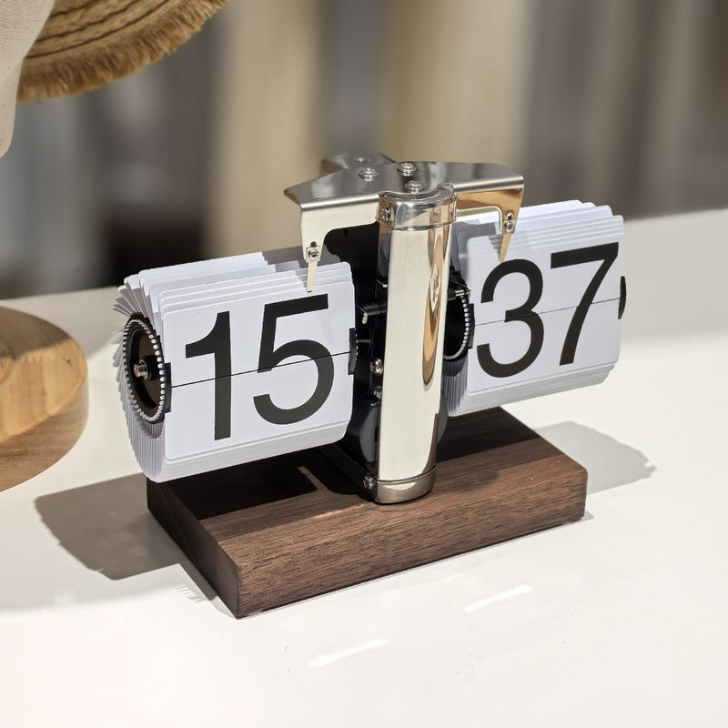 Retro flip digital clock, battery - powered mechanical clock for home & office decor-1