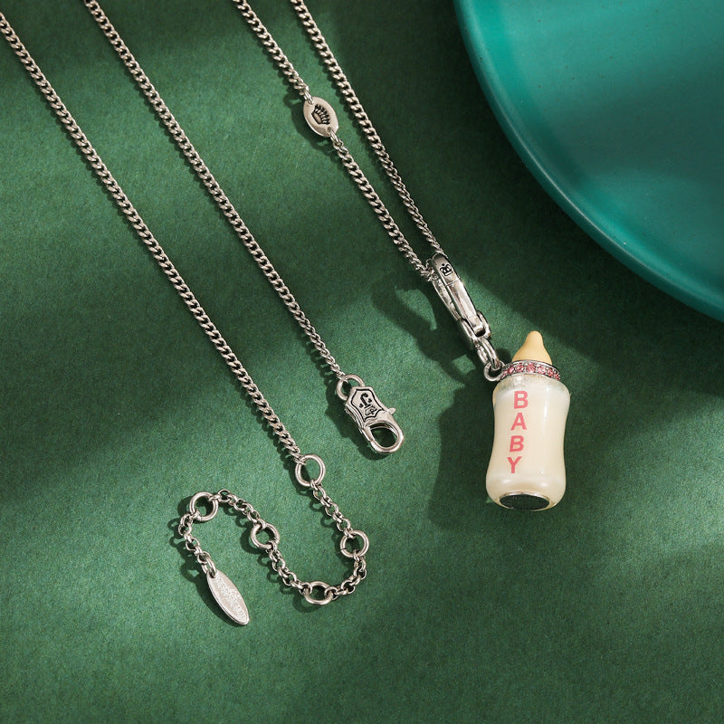 Acrylic letter printing power bottle pendant necklace exquisite bottle pendant-4