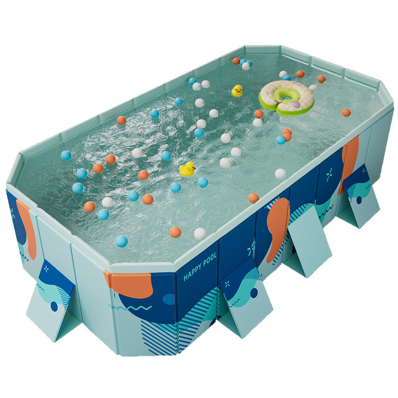 Large Foldable Rectangular Family Swimming Pool, Non-Inflatable Above Ground Pool, Easy Setup Outdoor Pool for Adults and Kids-9