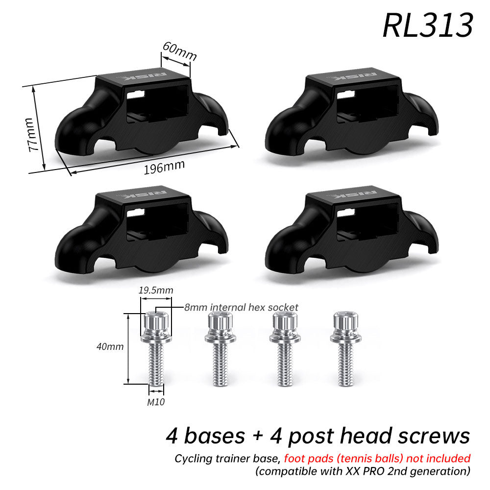 RISK Cycling Bike Damping Pads, Smart Trainer Support Base, Tennis Ball Feet for X2 / X2 MAX / XX PRO.-7