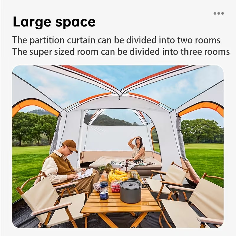 4-6 Person Family Camping Tent, Waterproof Portable Tent with Carry Bag for Car Camping-4
