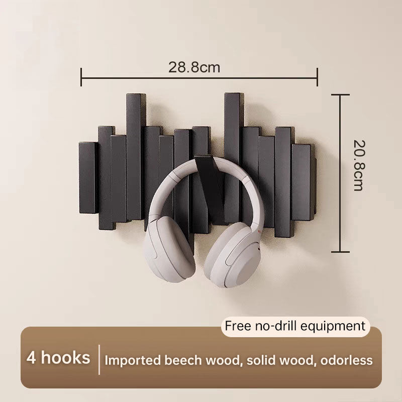 Solid Wood Hanger, Piano Key Wall Hook, Adhesive Back-of-Door Coat Hook, No Drill Entryway Organizer.-9