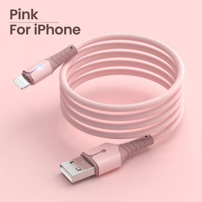 Liquid data cable with light, suitable for Apple Android TypeC fast charging cable, USB phone silicone charging cable-1