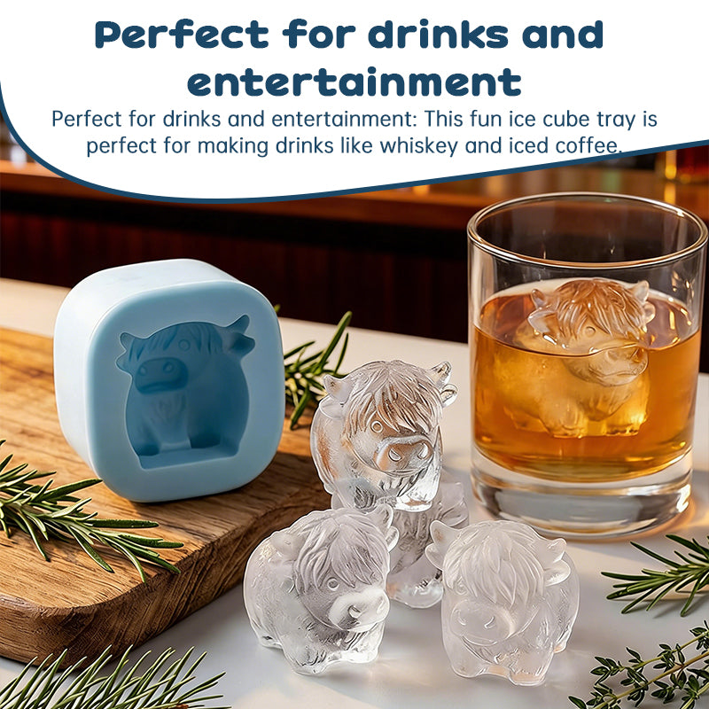 1-6 Cube Highland Cow 3D Silicone Mold Set for Fondant, Chocolate, Candy, Biscuit, Cake, Candle, Soap, and Craft Baking DIY-4