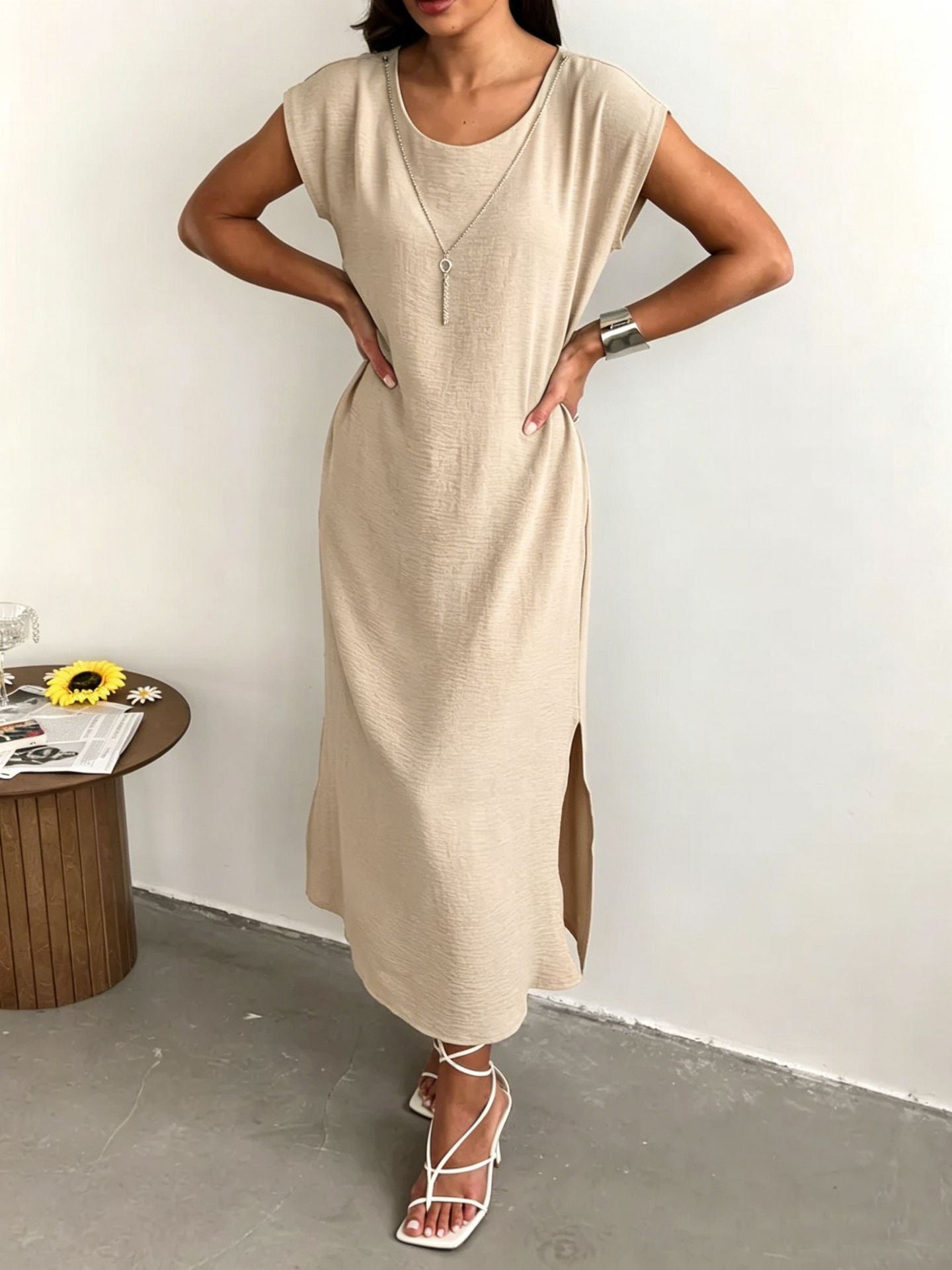 Sleeveless slim fit dress for women-5