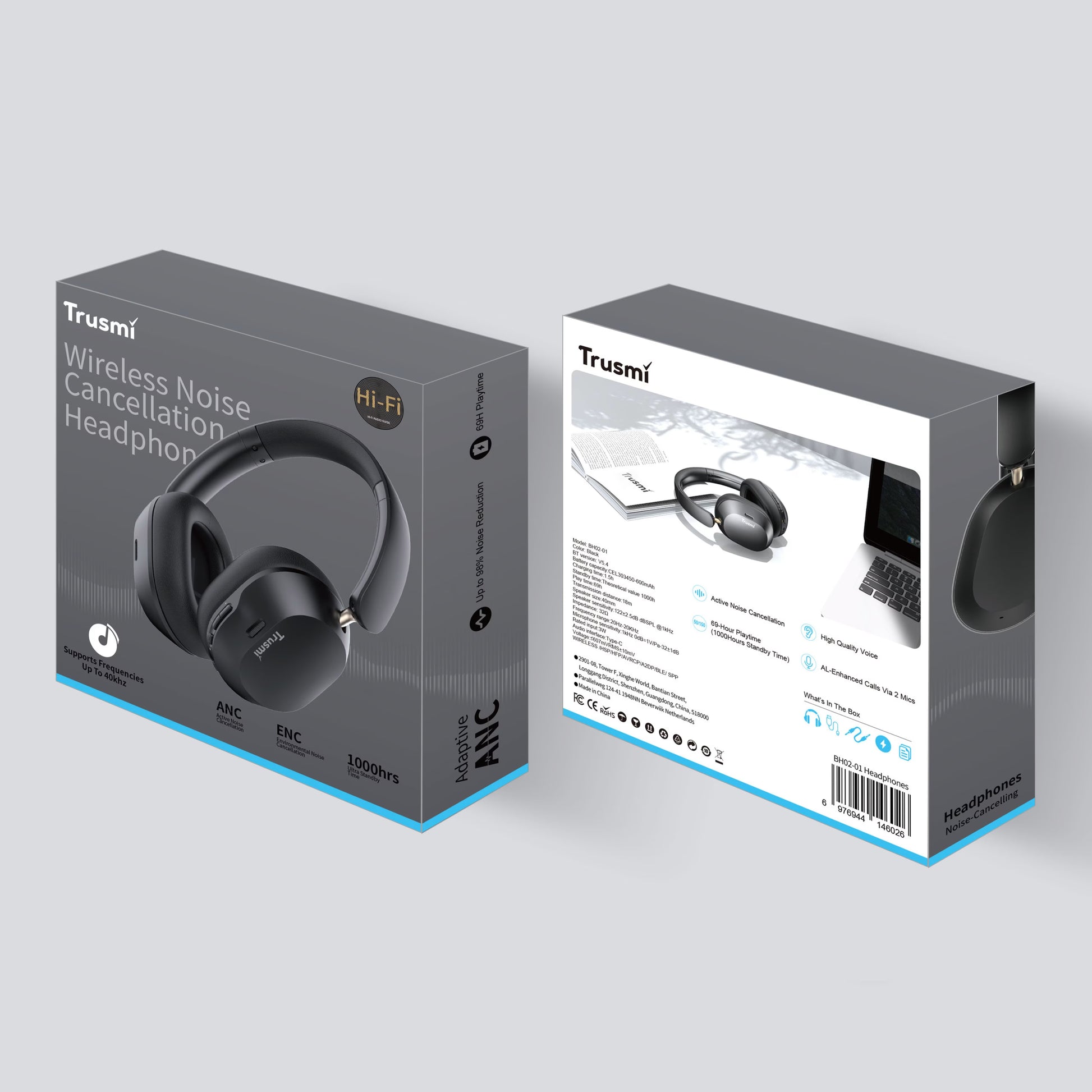 TRUSMI  ANC Hi-Res Wireless HiFi Headphones-10