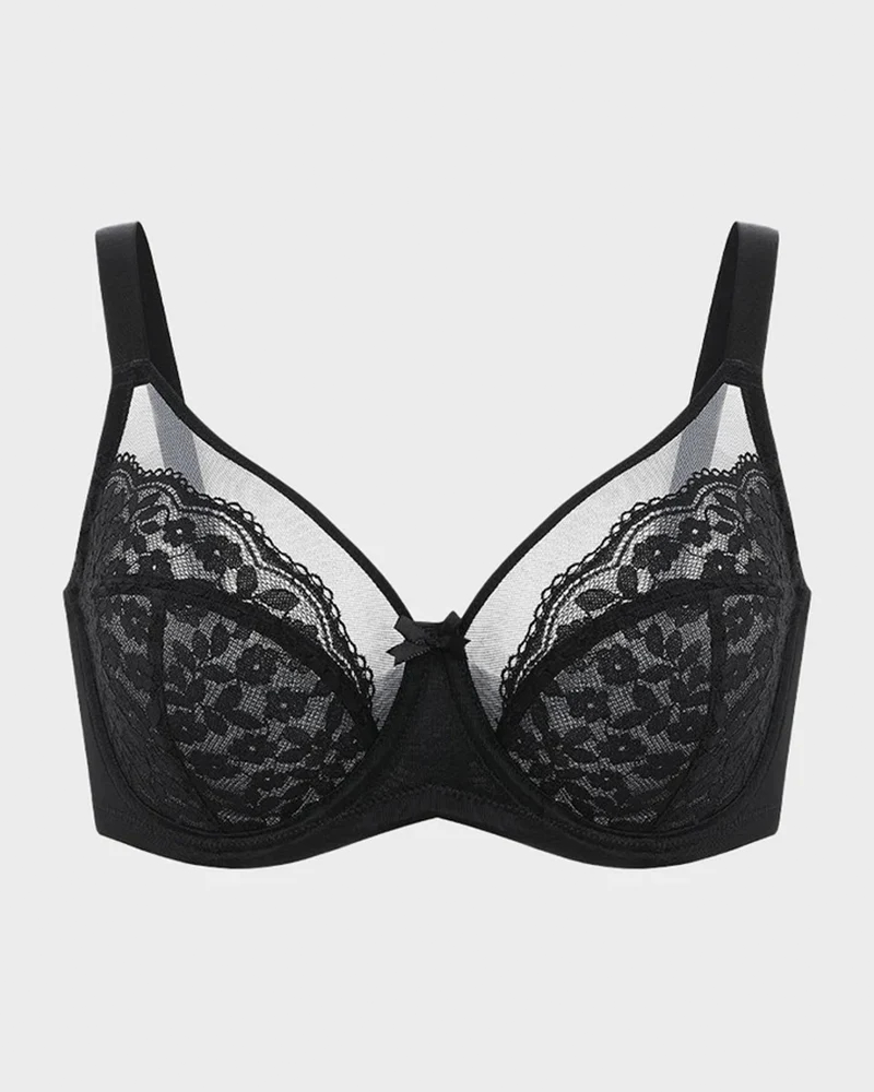 Floral Lace Minimizer Comfort Bra-16
