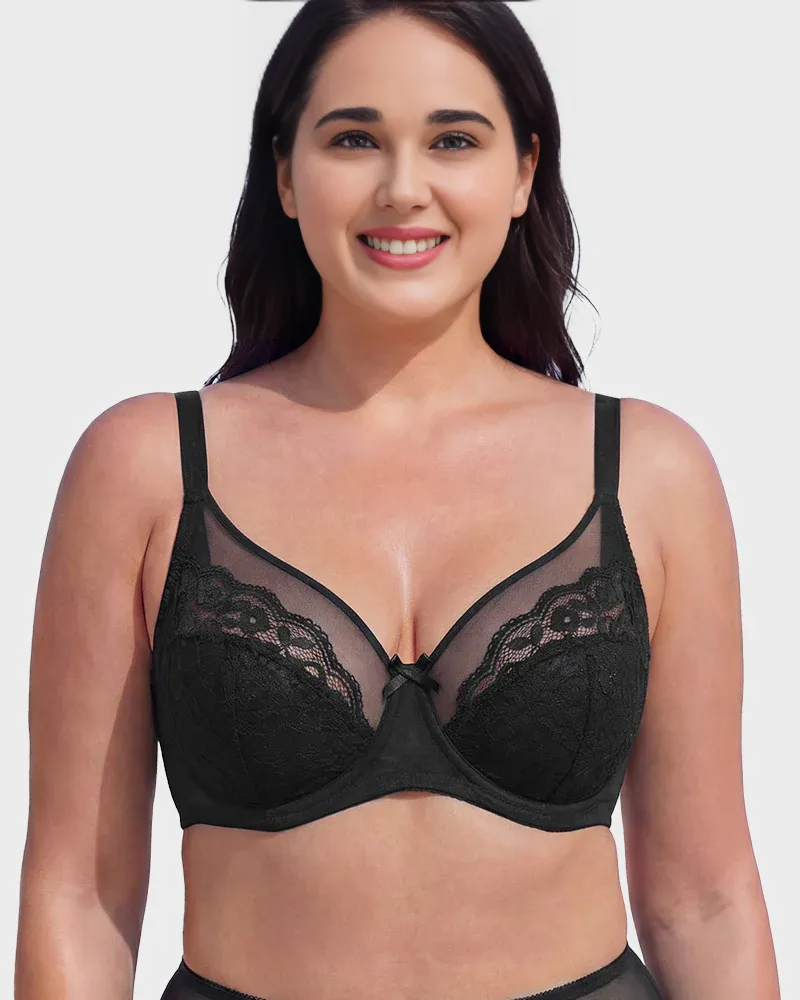 Floral Lace Minimizer Comfort Bra-1
