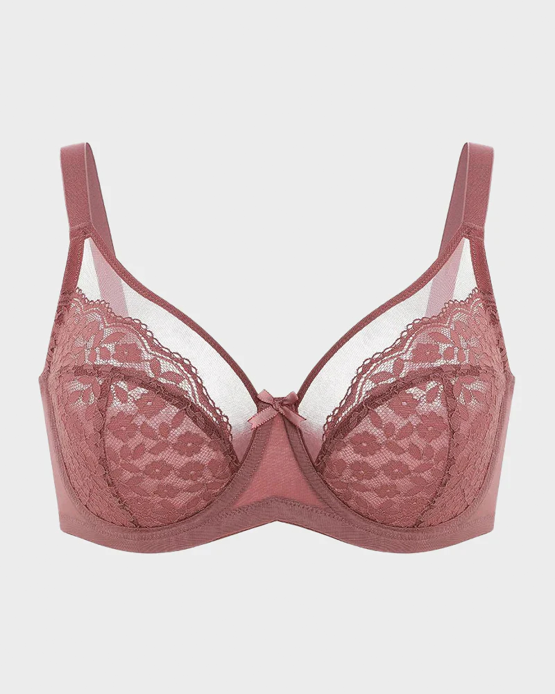 Floral Lace Minimizer Comfort Bra-17