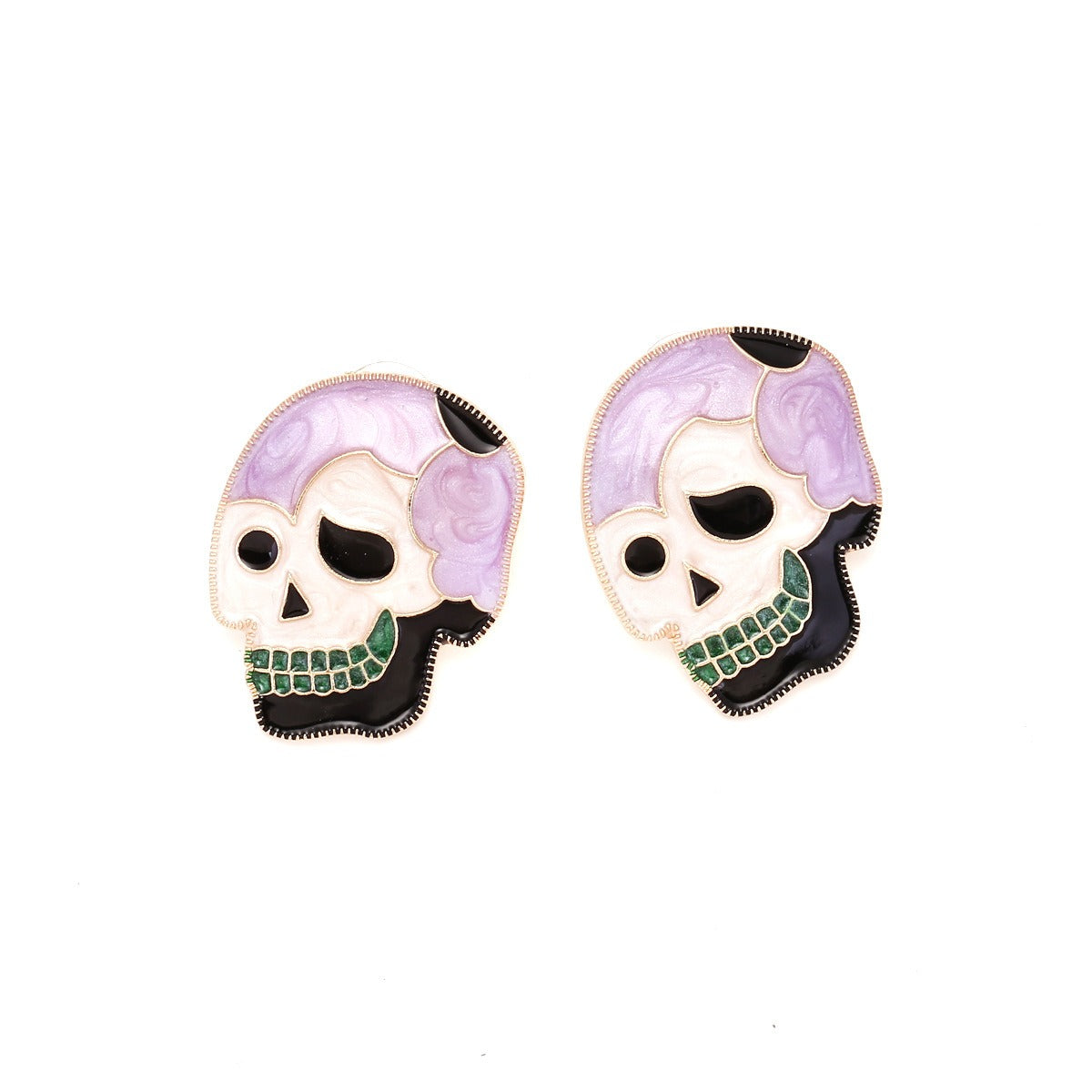 Alloy Drip Oil Skeleton Earrings Fun and Cute Halloween Earrings-5