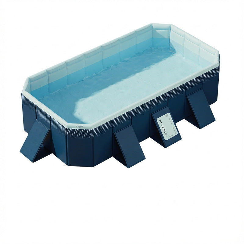 Large Foldable Rectangular Family Swimming Pool, Non-Inflatable Above Ground Pool, Easy Setup Outdoor Pool for Adults and Kids-7
