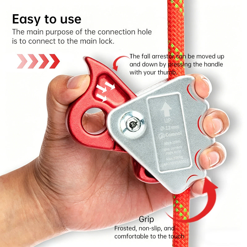 Auto Lock Carabiner & Rope Grab – High Altitude Fall Protection Safety Hook-6