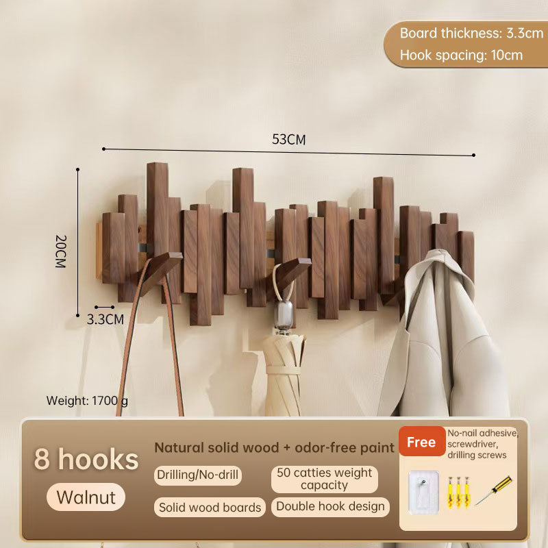 Solid Wood Hanger, Piano Key Wall Hook, Adhesive Back-of-Door Coat Hook, No Drill Entryway Organizer.-3